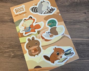 Cozy Critters Waterproof Vinyl Sticker Sheet