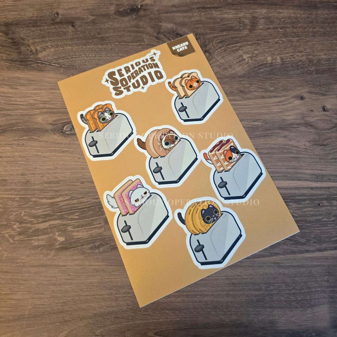 Kneady Cats Waterproof Vinyl Sticker Sheet - Etsy