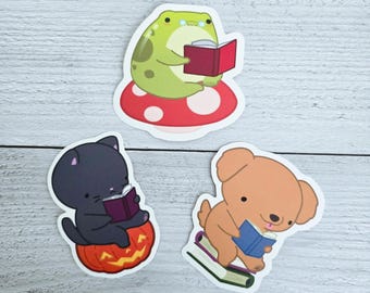 Bookish Animals Waterproof Vinyl Stickers