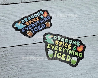 Dragons, Spice, & Everything Iced Glitter Holo Waterproof Vinyl Stickers