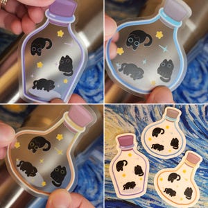 Potion Cats Clear Waterproof Vinyl Stickers