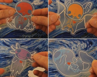 Skeleton Animal Waterproof Clear Stickers