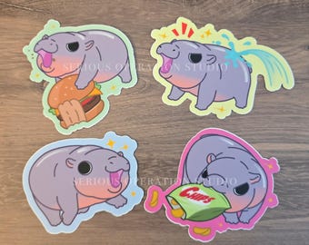 Baby Hippo Waterproof Vinyl Stickers