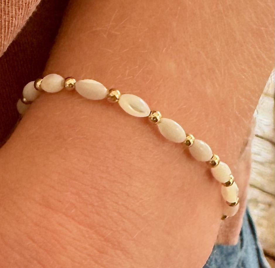 Bracciale Donna In Oro Con Perle E Ciondolo Conchiglia - Regolabile Scorrevole, Elegante Regalo Dorato - 4