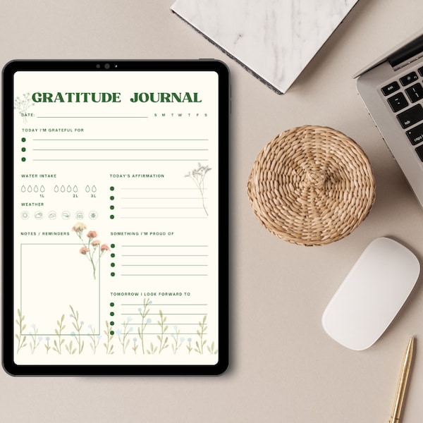 Gratitude Journal| Gratitude Page| Habit Tracker| Instant Download| Printable| Daily Planner| Digital Planner| Printable Planner