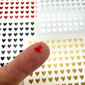 100 Mini Heart Stickers 6mm | Envelope Seal & Planner Stickers | Wedding Favor Decor