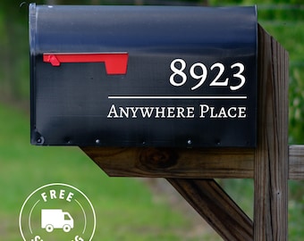 Personalized Mailbox Numbers: Street Address Vinyl Decal with Door Number