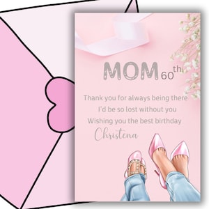 60th Birthday Card for Mum Personalised Gift Birthday Card for Her Unique 60th Card Sixty Fabulous Custom 60th Birthday Card mom birthday