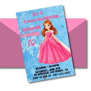 Personalize Princess Dress Up Party Invitation, Fairytale Birthday Celebration for Girls, Magical Costume Invite, Editable Customize