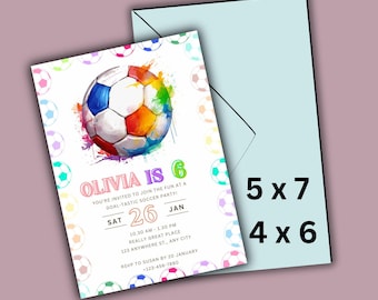 Soccer Birthday Invitation Canva Template, Editable Soccer Party Invite, Boys And Girls Scoccer Evite, Sports Template ,Instant Diwnload