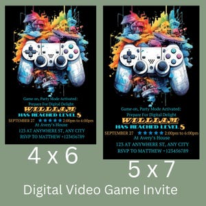 Gamer Birthday Invitation: Customizable Video Game Party (Digital Download)