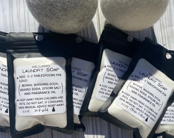 SAMPLES Natural Laundry Soap clean, simple ingredients laundry detergent, cleaning product wool dryer balls pure elements PureElementsByLiz