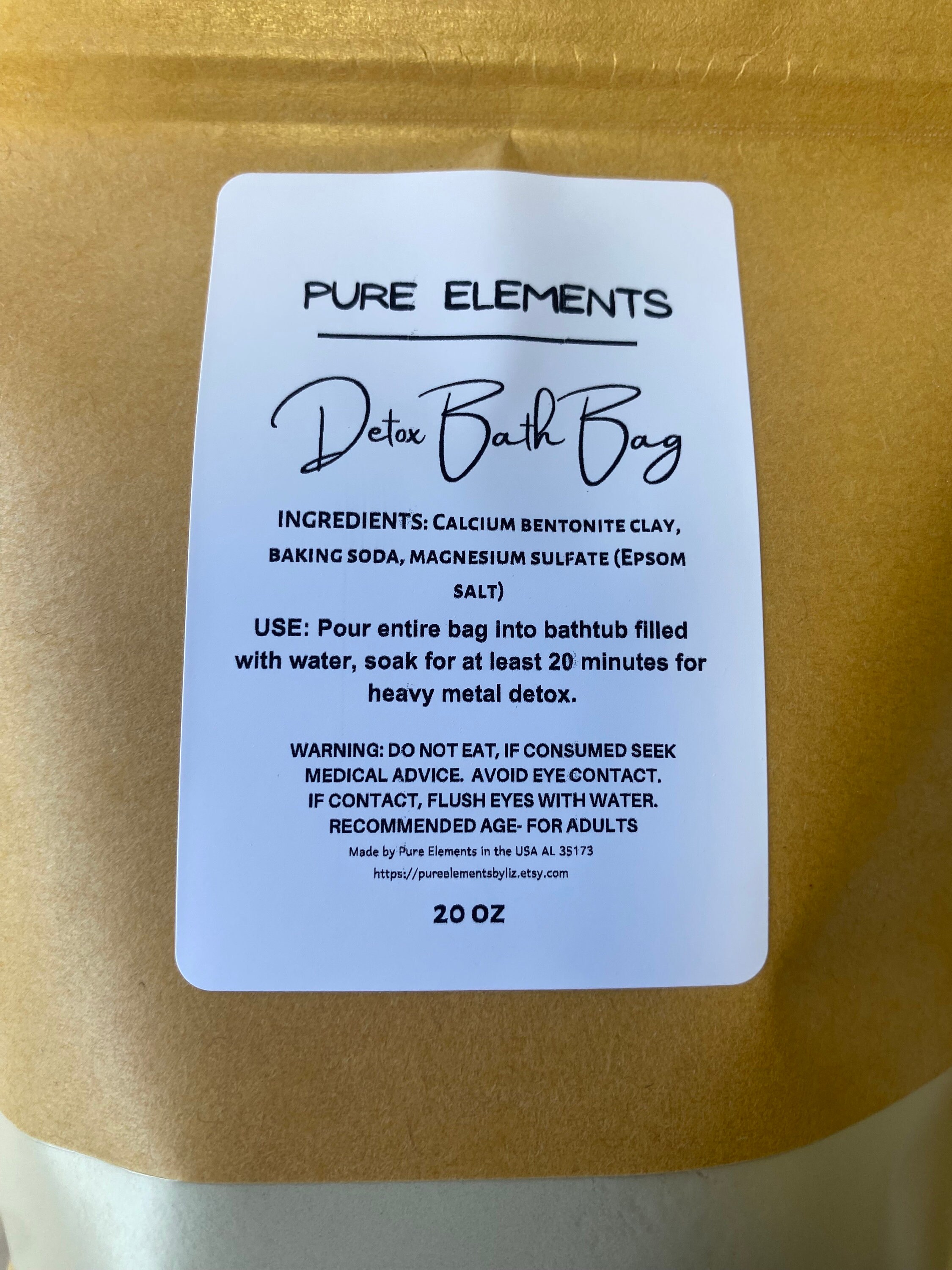 Detox Bag Cleanse Bath Detox Heavy Metal Detox Bath Salt Pure Elements