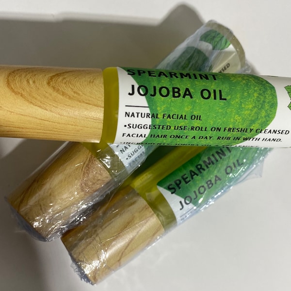 Roll on oils Essential oils body oils Jojoba oil& Spearmint- face oils- Skin care- All natural facial hair oil- Face Care