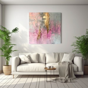 Golden Textured Abstract Canvas Art: Tranquil Home Decor