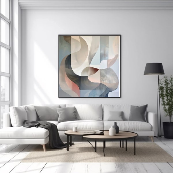 Abstract art, Abstract Geometric Painting,Canvas Painting,Serene Home Decor,Modern Abstract Art,Made By 13 year old, Vibrant Art, Wall Art,