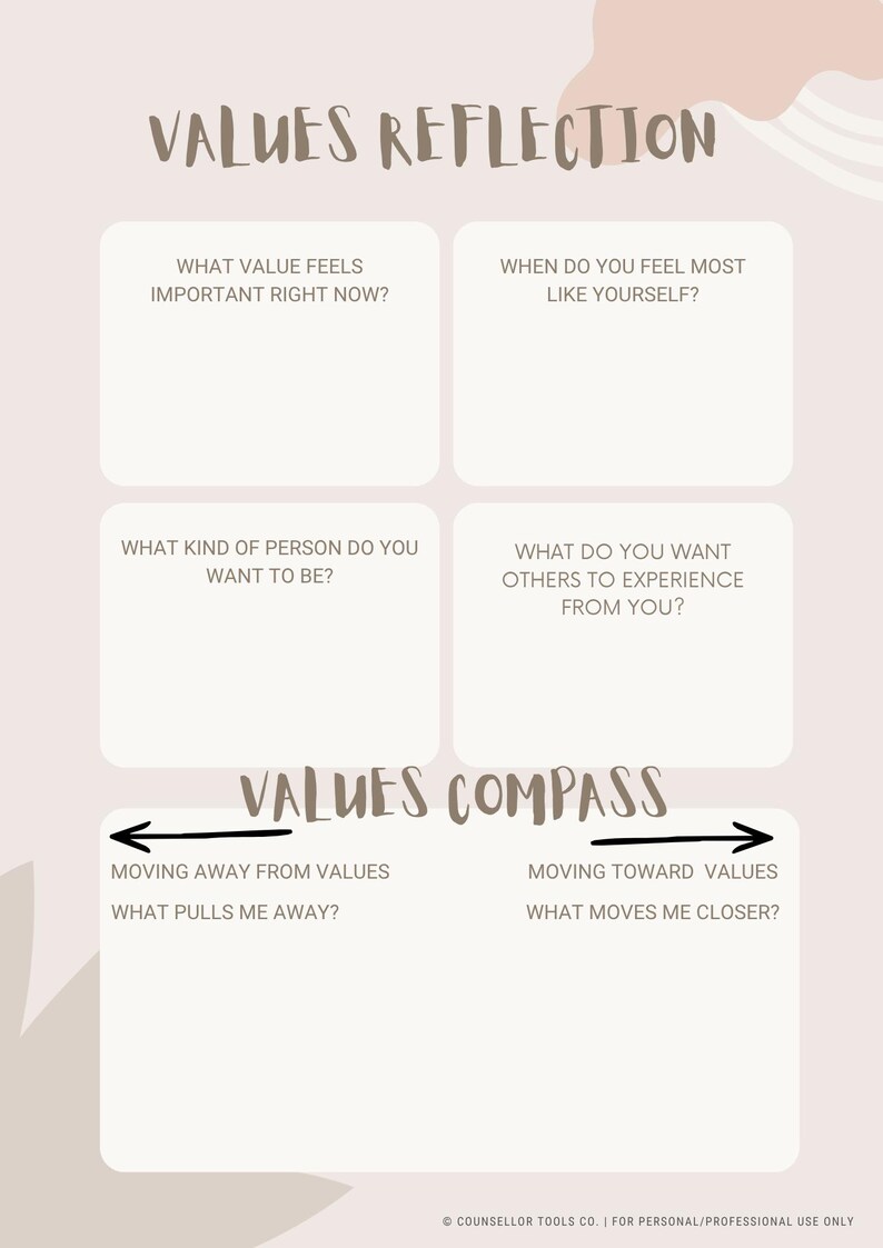 Values Prompts The Ultimate Counsellor Toolkit - Etsy