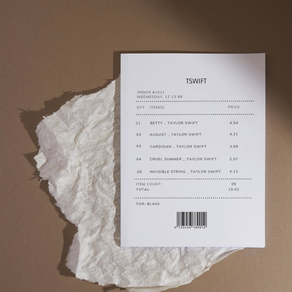 Song Receipt Customizable Poster