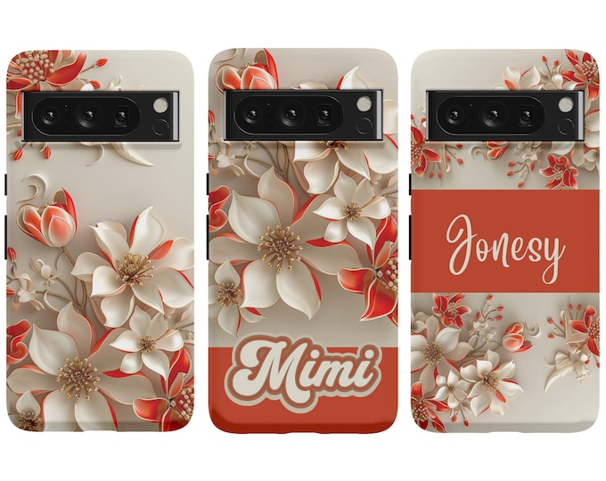 Intricate Detailed Floral Google Pixel 8 Pro Case - Compatible with Pixel 6/6 Pro/7/7 Pro, Personalizable Custom Typically Ships in 1-3 Days