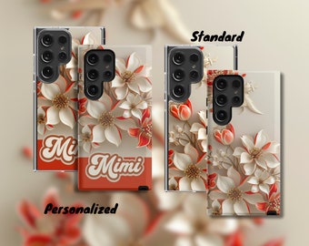 Personalizable Vintage Floral Elegance Phone Case - iPhone 12 13 14 15 (MagSafe) Samsung S21 S22 S23 S24 Google Pixel 6 7 8 - Ships 1-3 Days