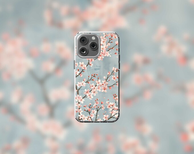 Full Bloom Cherry Blossoms Clear MagSafe iPhone 12-15 Case