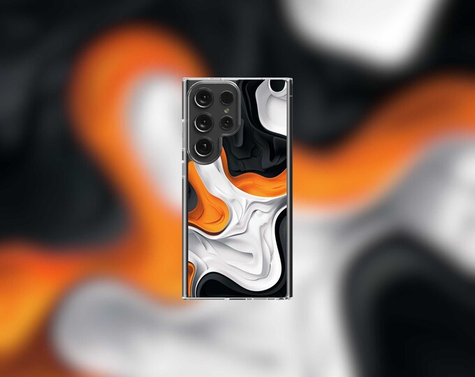 Orange Abstract Desert Wave Samsung Clear Case - S22/S23/S24 Series