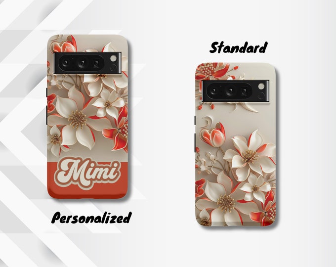 Personalized Floral Google Pixel Case - Dual-Layer Protection for Pixel 678 Series - Fast Shipping