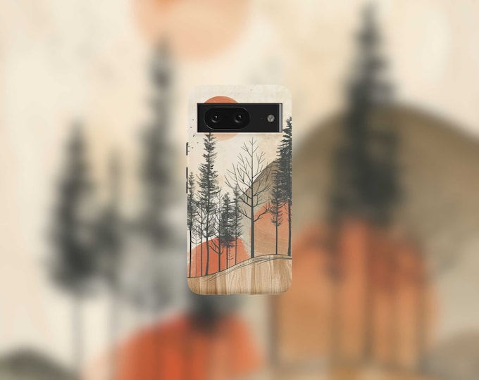 Forrest Illustration Tough Phone Case For Google Pixel 9, 9 Pro, 9 Pro XL, 8, 8 Pro, 7, 7 Pro, 6, and 6 Pro
