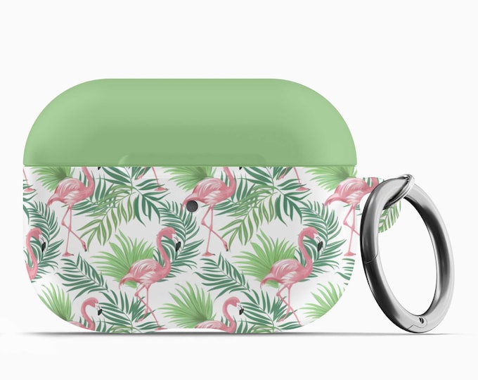 Tropical Flamingos AirPod Case w/Keychain - Fits 1st 2nd Gen AirPods AirPod Pros
