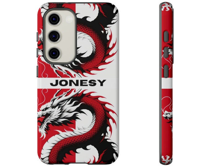 Red Dragon Personalised Phone Case, Aesthetic Dragon Design Phone Case for Samsung Galaxy S10-S23, Custom Tough Case, Samsung Phone Cover