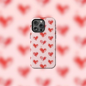 Red Hearts MagSafe Tough iPhone 12-15 Case
