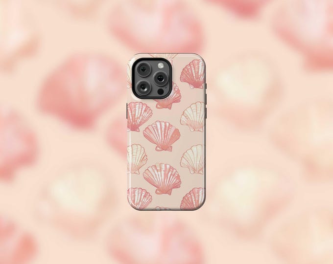 Pastel Pink Seashells MagSafe Tough iPhone 13-16 and 16e Case