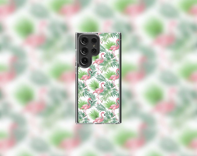 Tropical Flamingos Samsung Clear Case - S22/S23/S24 Series