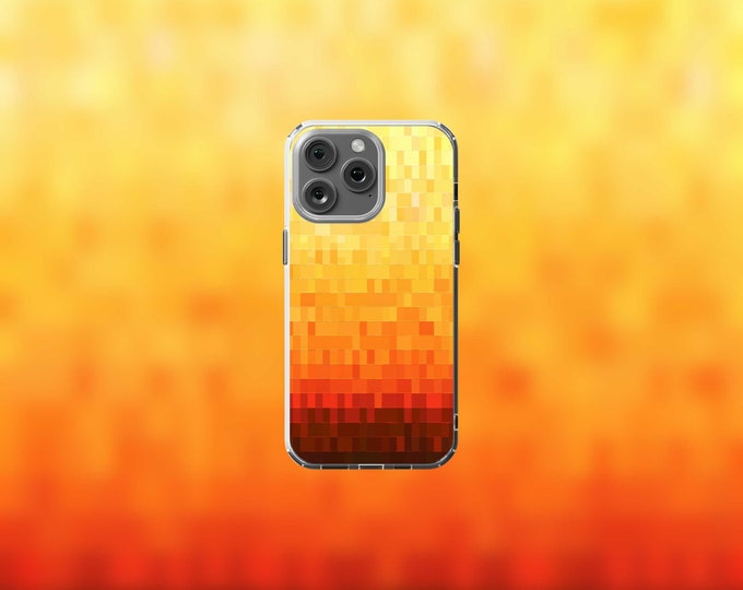 Pixel Gradient Clear MagSafe Case for iPhone 12-15 - Stylish Protection