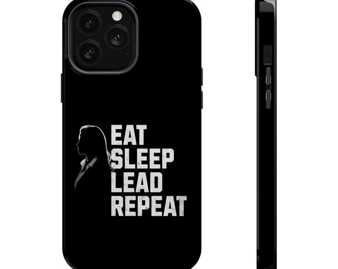 Leadership-Inspired (Female) MagSafe iPhone Case - 'Eat, Sleep, Lead, Repeat' - Compatible with iPhone 13-15