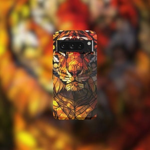 Stained Glass Tiger Tough Phone Case For Google Pixel 9, 9 Pro, 9 Pro XL, 8, 8 Pro, 7, 7 Pro, 6, and 6 Pro