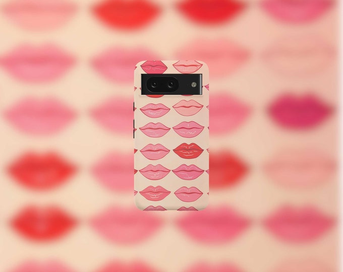 Pastel Painted Lips Tough Phone Case For Google Pixel 9, 9 Pro, 9 Pro XL, 8, 8 Pro, 7, 7 Pro, 6, and 6 Pro