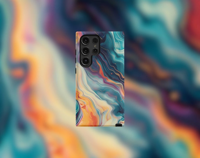 Vibrant Marble Samsung Tough Case - S22/S23/S24 Series, Matte/Glossy Finish