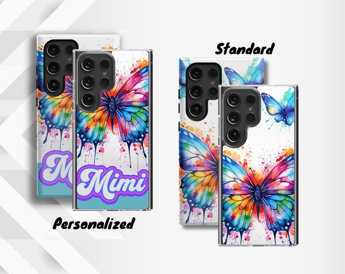 Personalized Watercolor Butterfly Case for Samsung S22/S23/S24, Design - Typically 1-3 Days to Ship