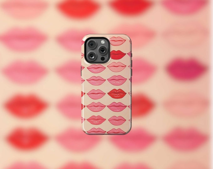 Pastel Painted Lips MagSafe Tough iPhone 12-15 Case