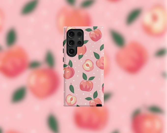 Cute Summer Peaches Tough Case for Samsung Galaxy S22-S24 Series - Durable Dual-Layer Protection