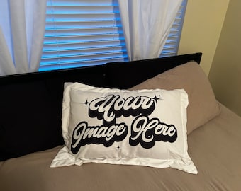Customizable Microfiber Pillow Sham - Add Your Own Design, Standard or King Size, Cream-Backed