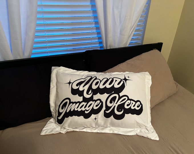 Customizable Microfiber Pillow Sham - Add Your Own Design, Standard or King Size, Cream-Backed