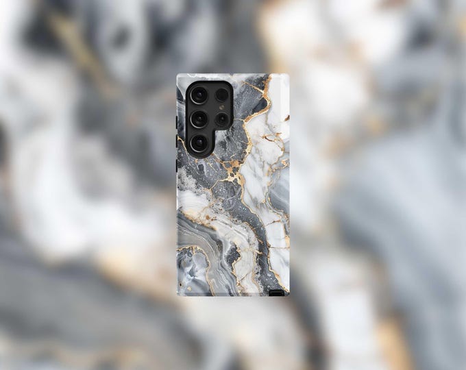 Marbled with Gold Details Samsung Tough Case - S22-S25 Series