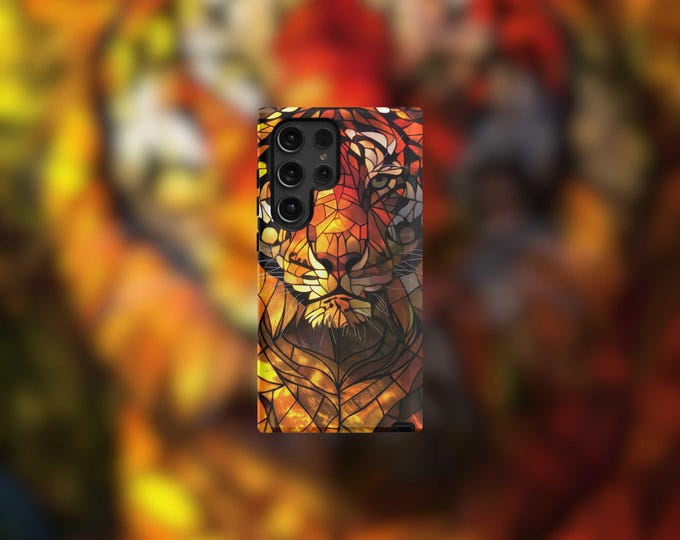 Stained Glass Tiger Samsung Tough Case - S23/S24/S25 Series, Matte/Glossy Finish