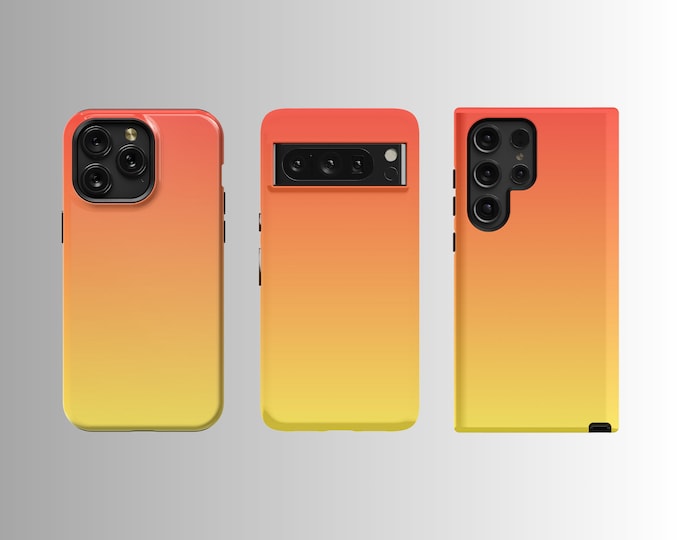 Sunset Glow Linear Gradient Phone Case - MagSafe Compatible for iPhone 14/15, Samsung S23/S24, Pixel 7/8 - Dual-Layer Protection