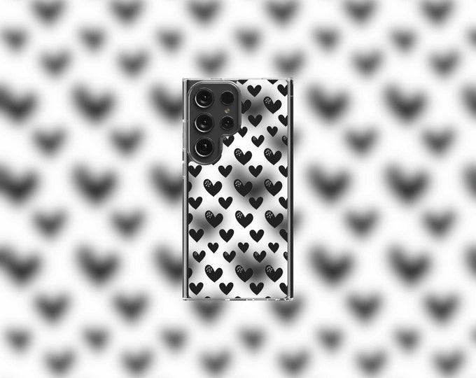 Black Hearts Samsung Clear Case - S22/S23/S24 Series