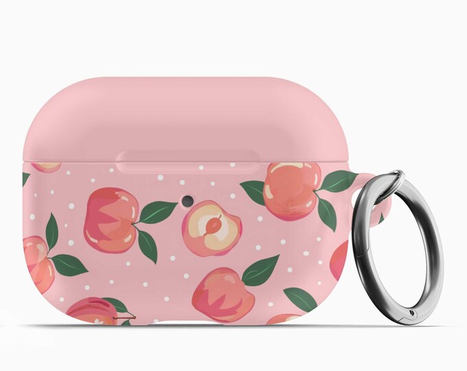 Cute Summer Peaches AirPod Case with Keychain - Durable Protection for 1st 2nd Gen AirPods  AirPod Pro 1st  2nd Gen - Stylish 3-Piece Design