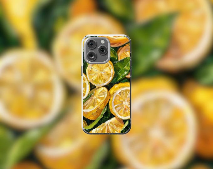 Lemon Oil Painting Clear MagSafe iPhone 13-16 Case