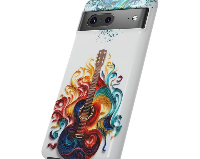 Google Pixel 7/6 Pro/6/5 5G Tough Case: Guitar Waves of Color